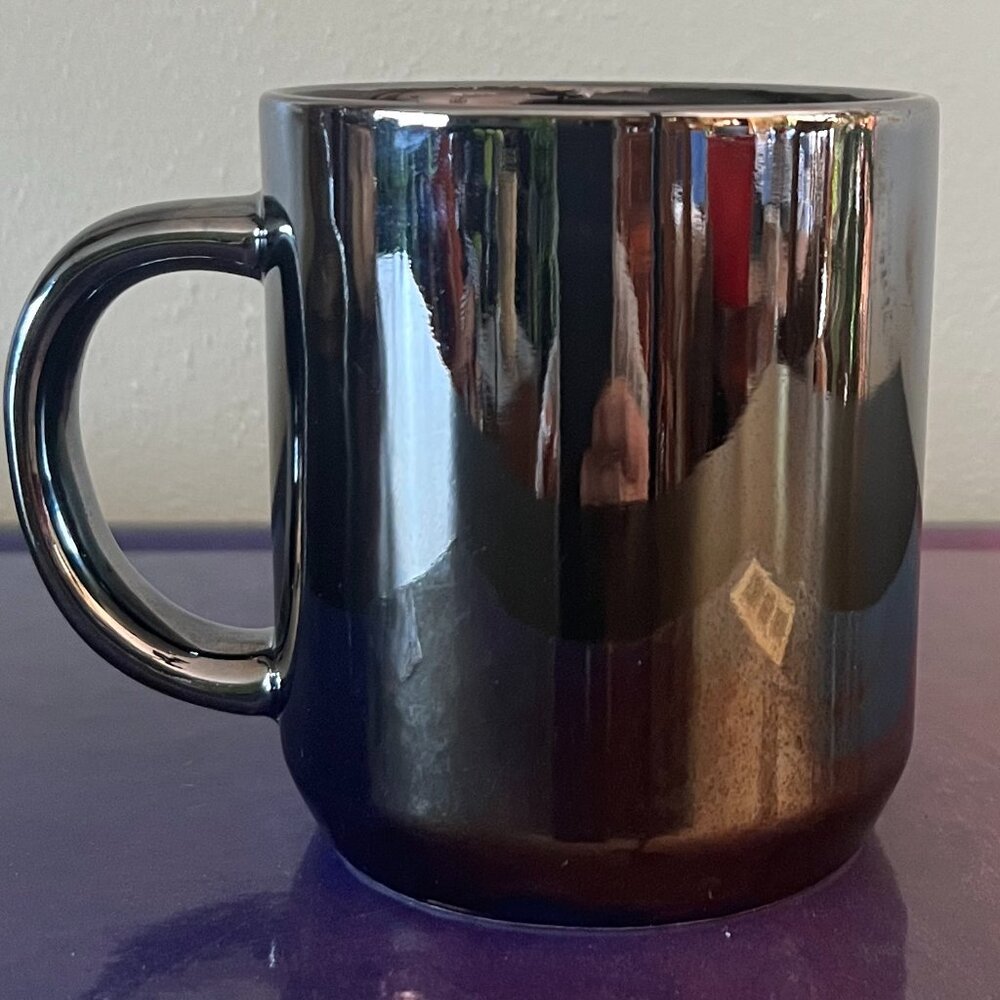 THRESHOLD Iridescent Luster Graphite Purple Reflective Stoneware Coffee Mug Cup